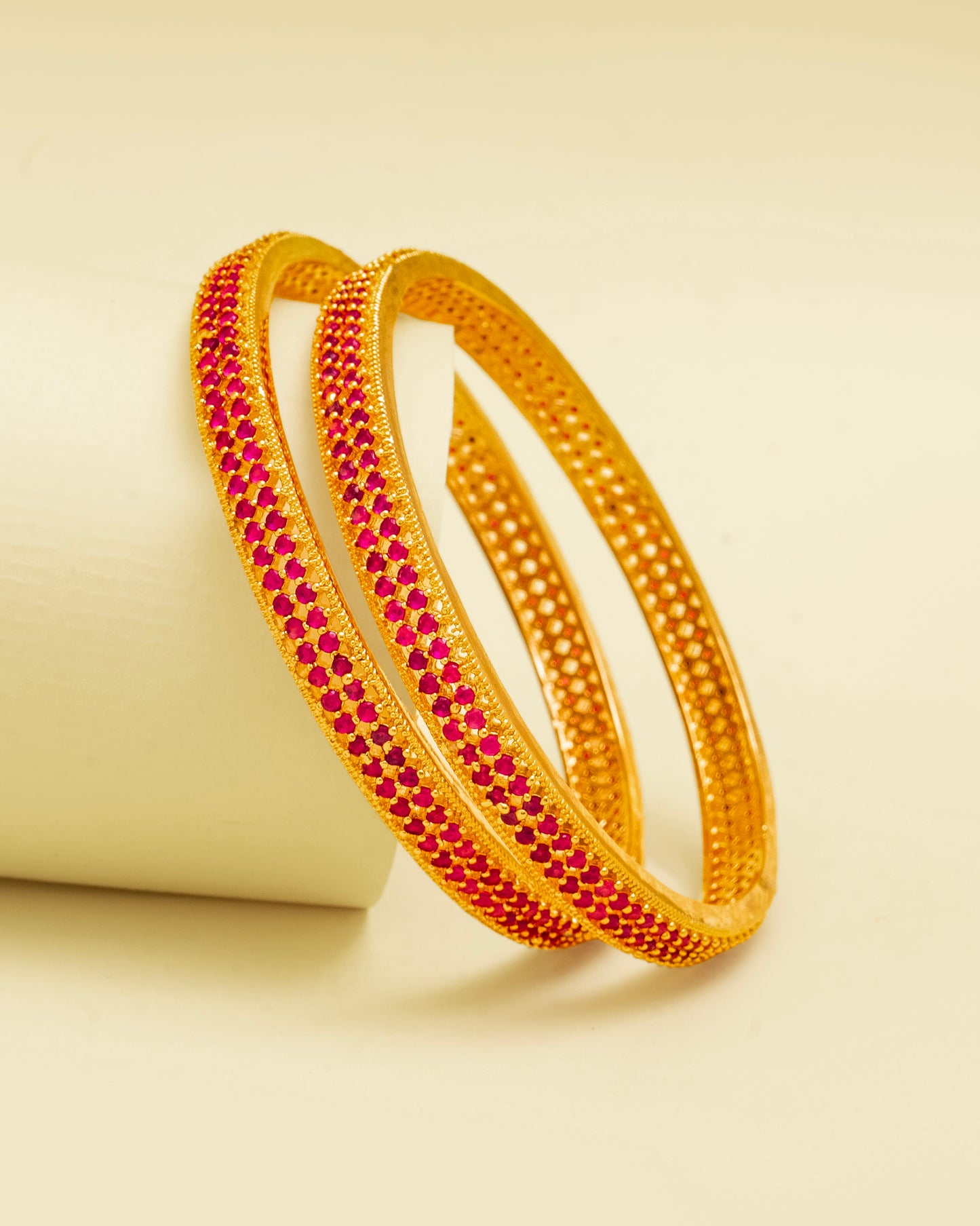 Pink CZ Stone Bangles