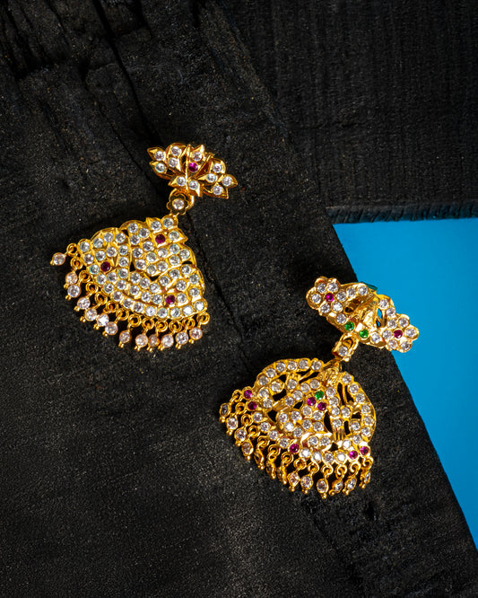 COMBO OFFER!!! Micro Plated 1 Gram Gold Multi Colour Panchaloha Padakam (2 pcs) with Chain (2 pcs)