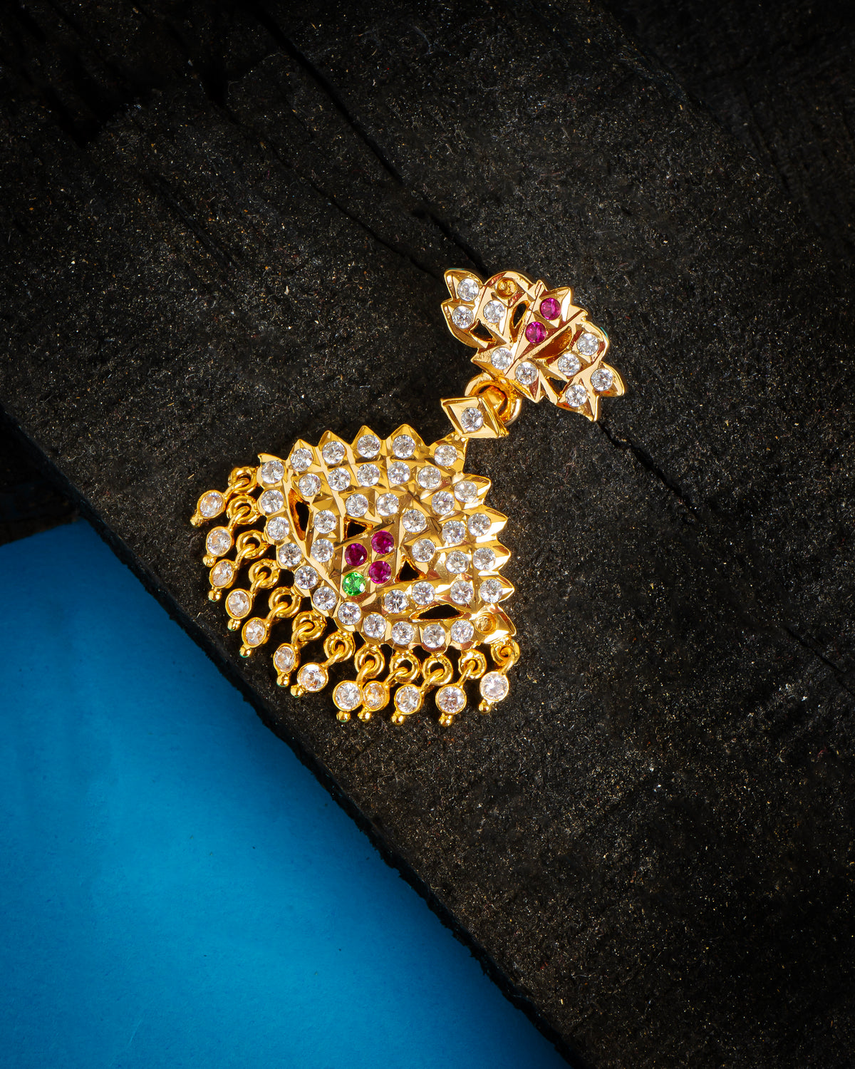 Micro Plated 1 Gram Gold Panchaloha Padakam (Multi Colour) with Chain ...