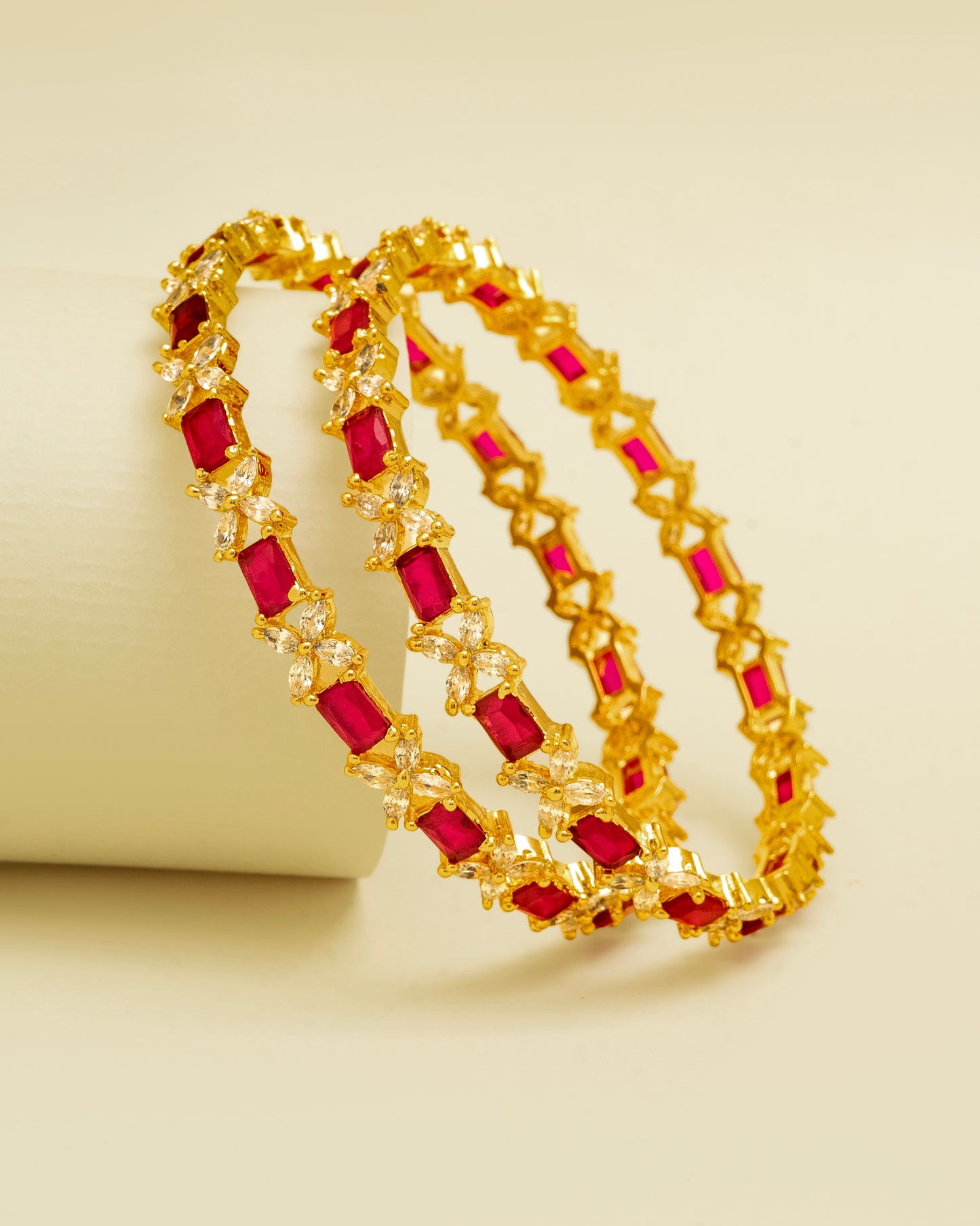 Ruby CZ Stone Bangles