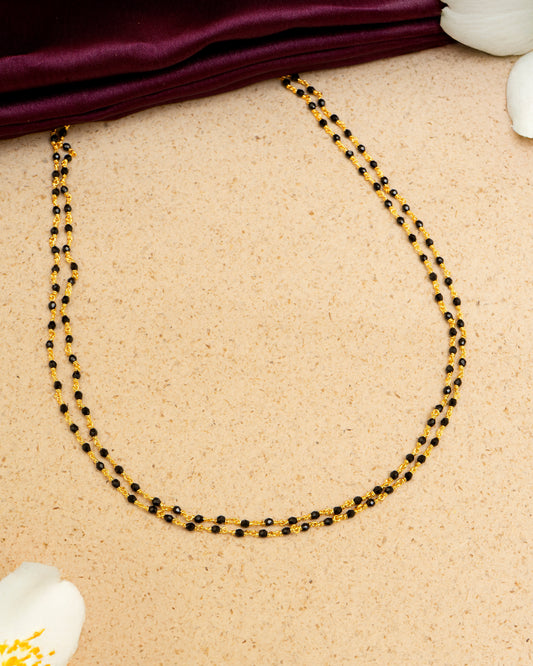 Double Line Black Bead Mangalsutra Chain